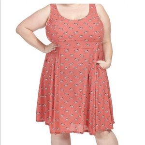 1X Cherry Velvet Rockabilly zebra fit &flare dress